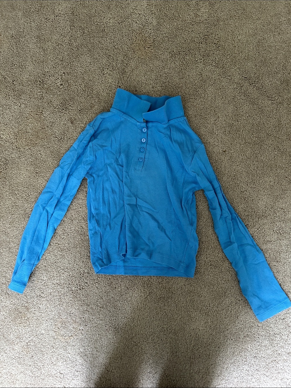 Zara Kids Bright Blue Long-Sleeve Polo Top